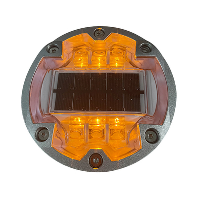 Custodia in alluminio Indicatori stradali a LED solari Luce a perno stradale solare per strada carrabile gialla