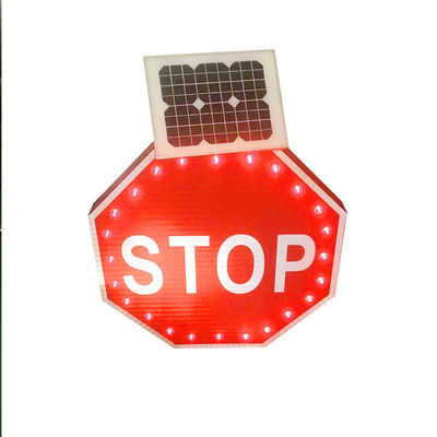 L'anti corrosione RoHS ha certificato l'ottagono alimentato solare dei segnali stradali di 800mm